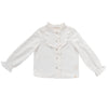 Navy Natural Blouse Ruffle White Embroidery
