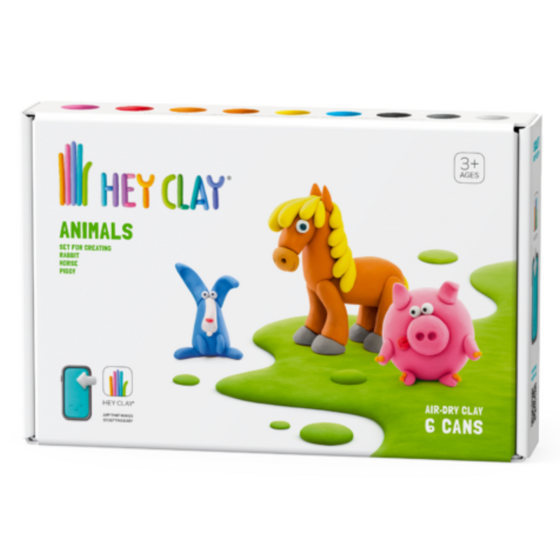 HeyClay Klei Animals Piggy Horse Rabbit 6-pack