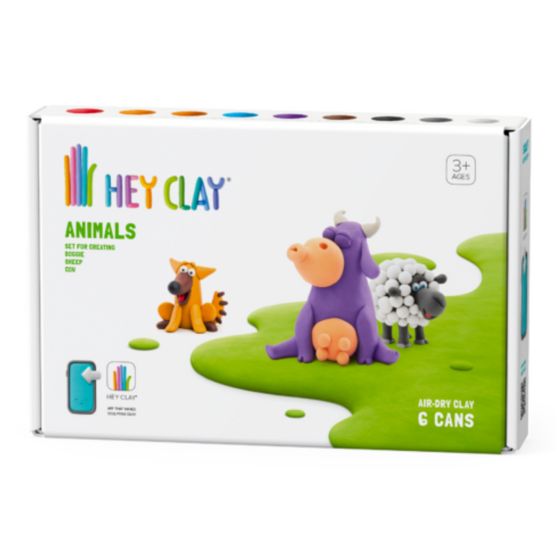 HeyClay Klei Animals Cow Doggie Sheep 6-pack