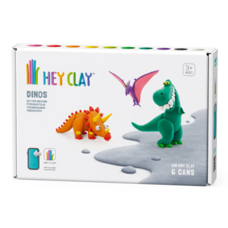 HeyClay Klei Dinos Pterodactylus Triceratops Tyran 6-pack