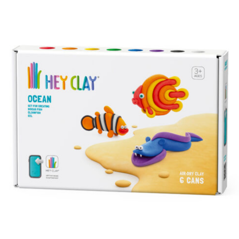 HeyClay Klei Ocean Clownfish Discus Fish Eel 6-pack