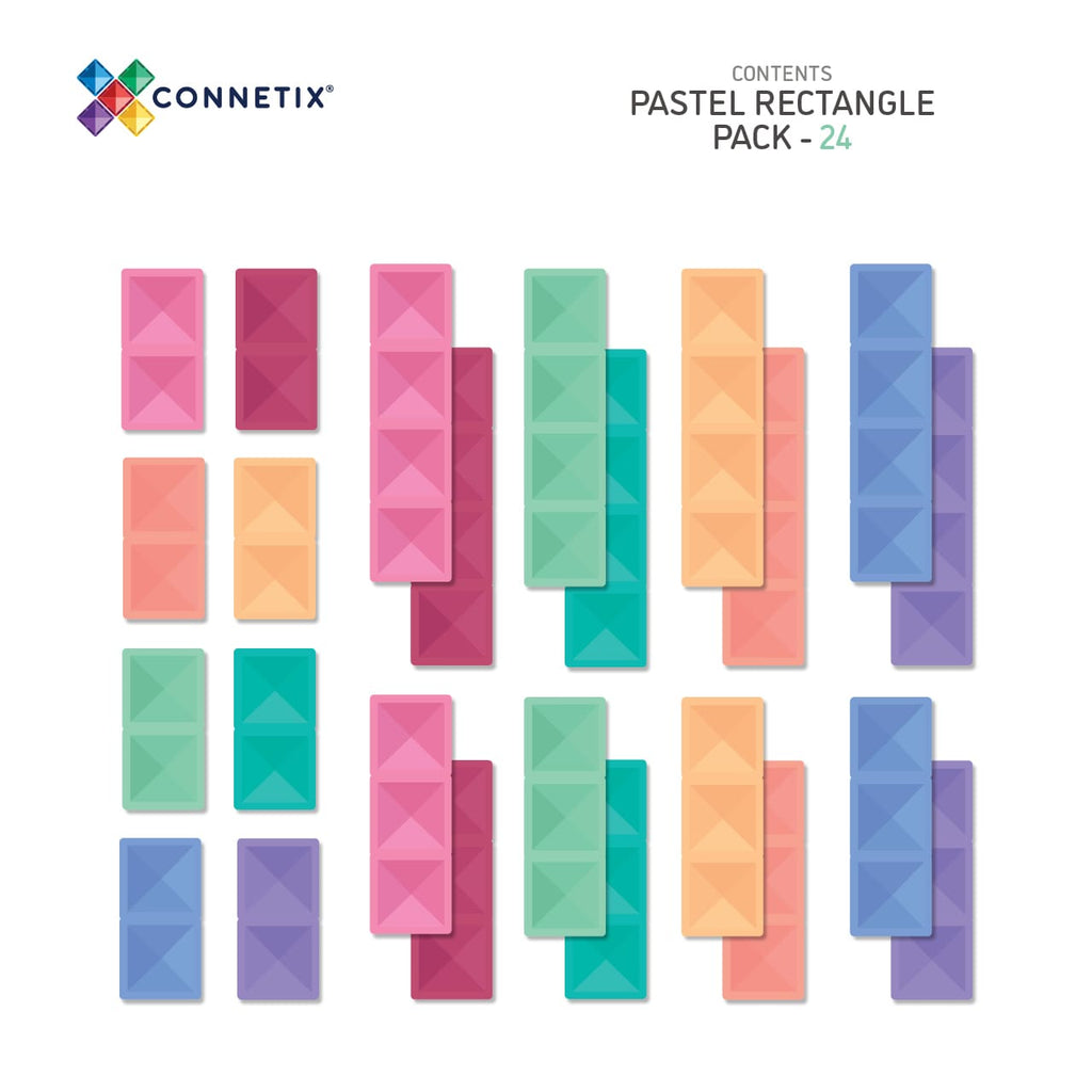 Connetix Pastel Rectangle Set 24 - PRE-ORDER