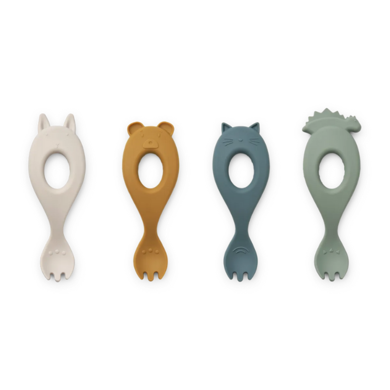 Liewood Vorkjes Silicone Liva Faune Green Multi Mix 4-pack