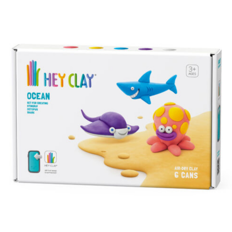 HeyClay Klei Ocean Shark Octopus Stingray 6-pack