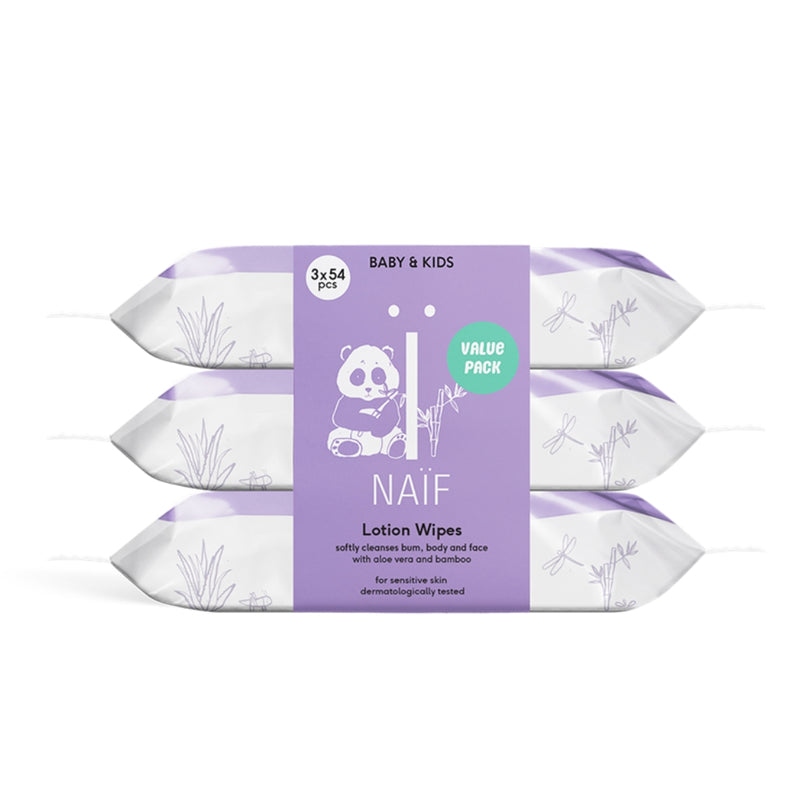 Naïf Lotion Baby Wipes 3-pack