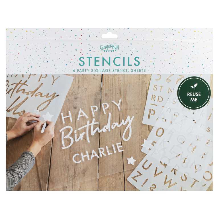 Ginger Ray Stencils Numbers & Letters