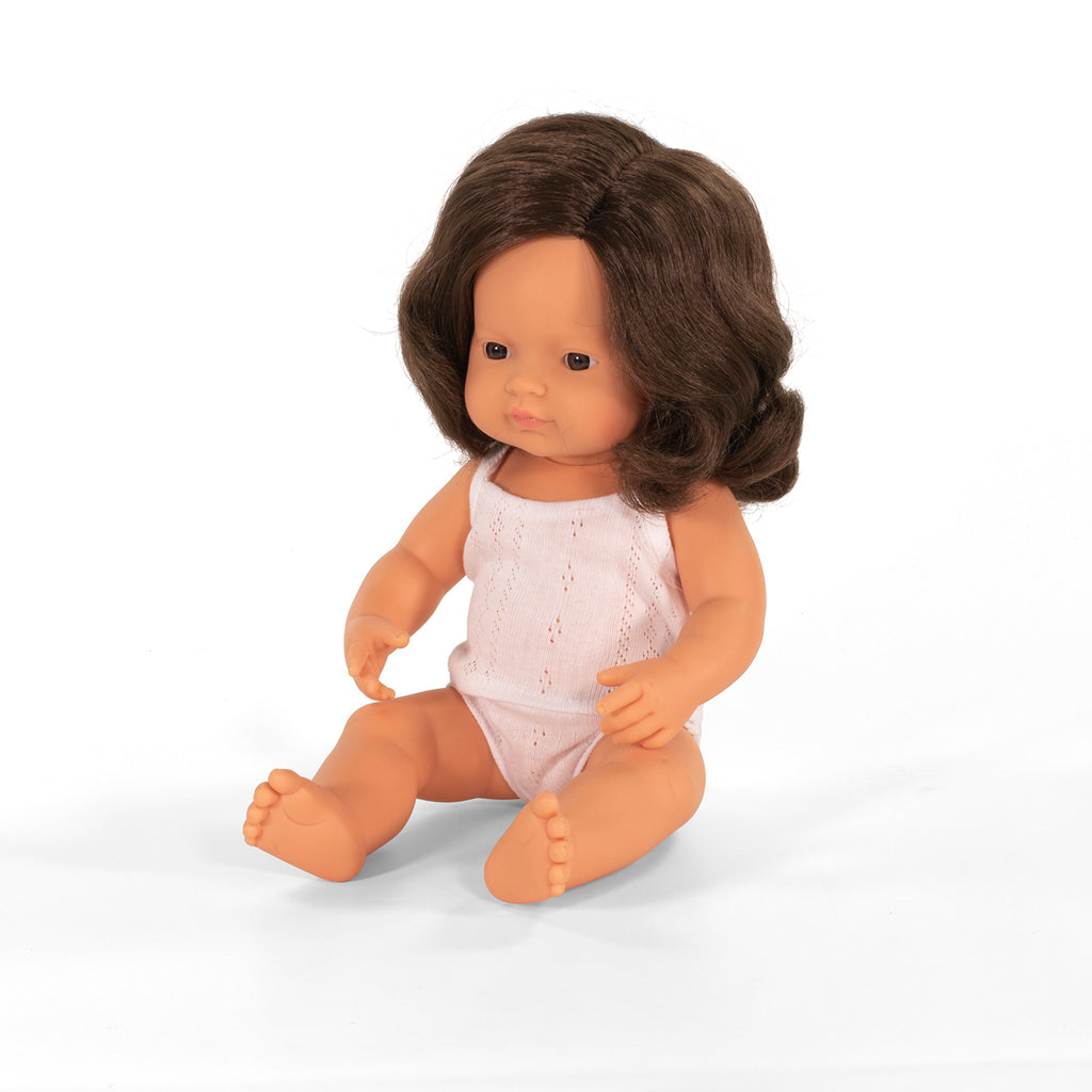 Miniland Pop Meisje Bruin Haar - 38 cm