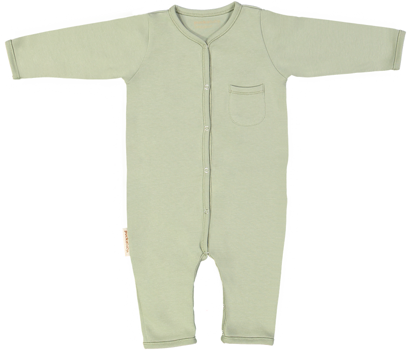 Puckababy Sleepsuit Cotton Olive 3-6M