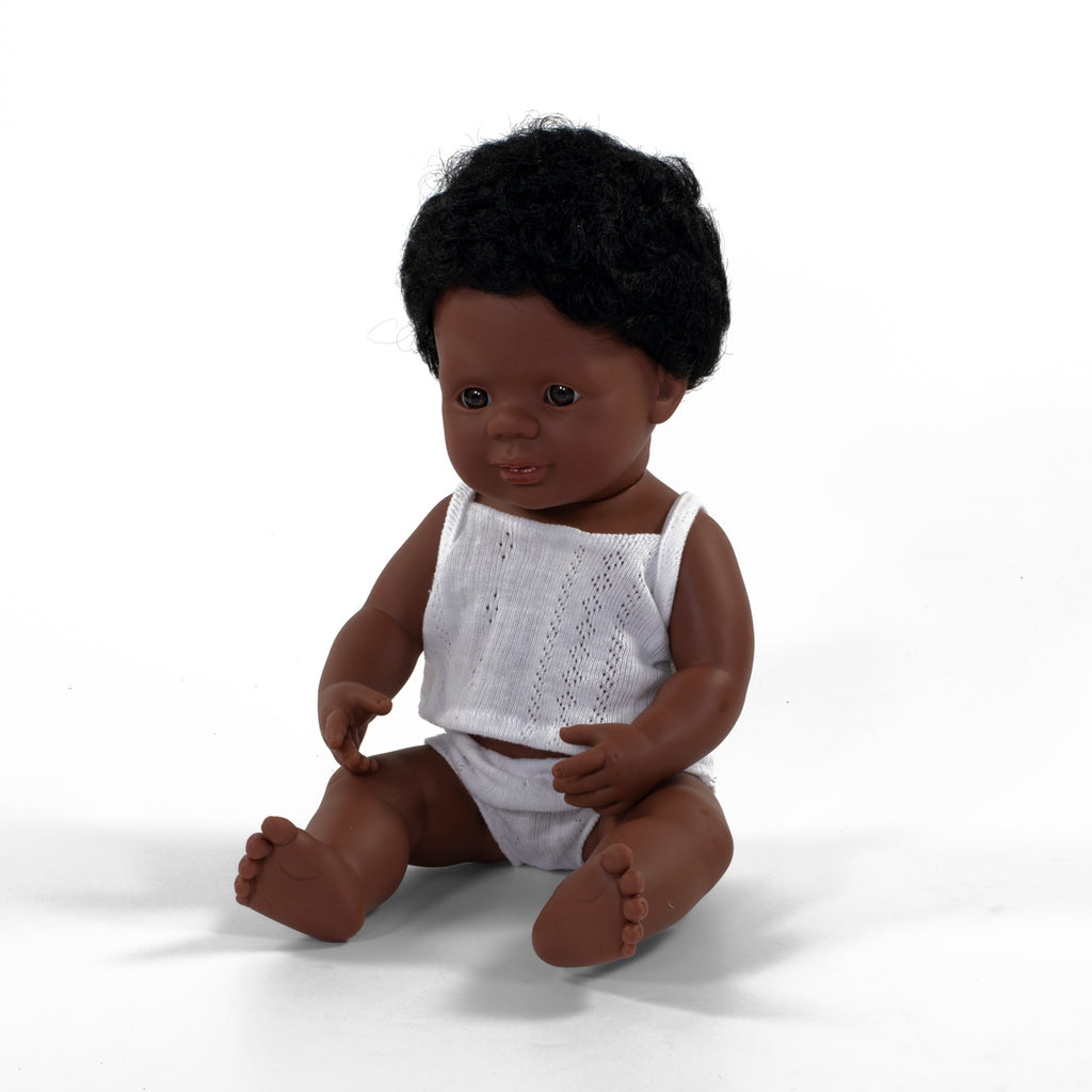 Miniland Pop Jongen Afro Amerikaans - 38 cm
