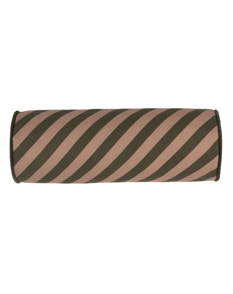 Nobodinoz Kussen Majestic Cylindric Green Taupe Stripes*