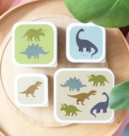 A Little Lovely Company Lunch & Snackbox Set Dinosaurus